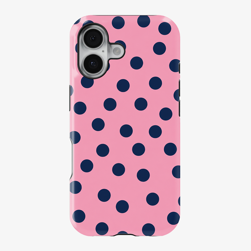 Navy Blush Dots Phone Case