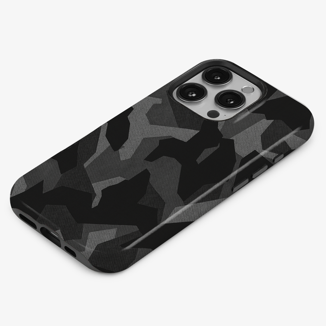 Night Black Camouflage Armoured Phone Case