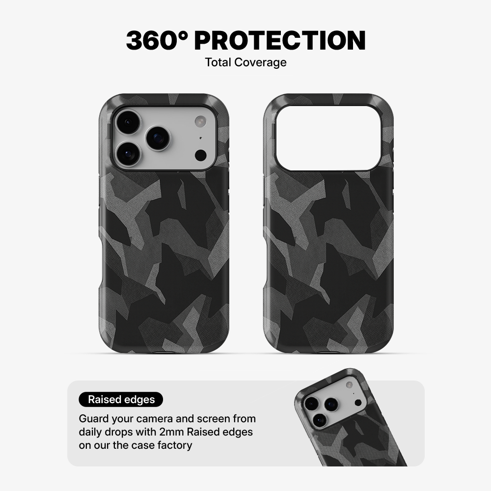 Night Black Camouflage Phone Case