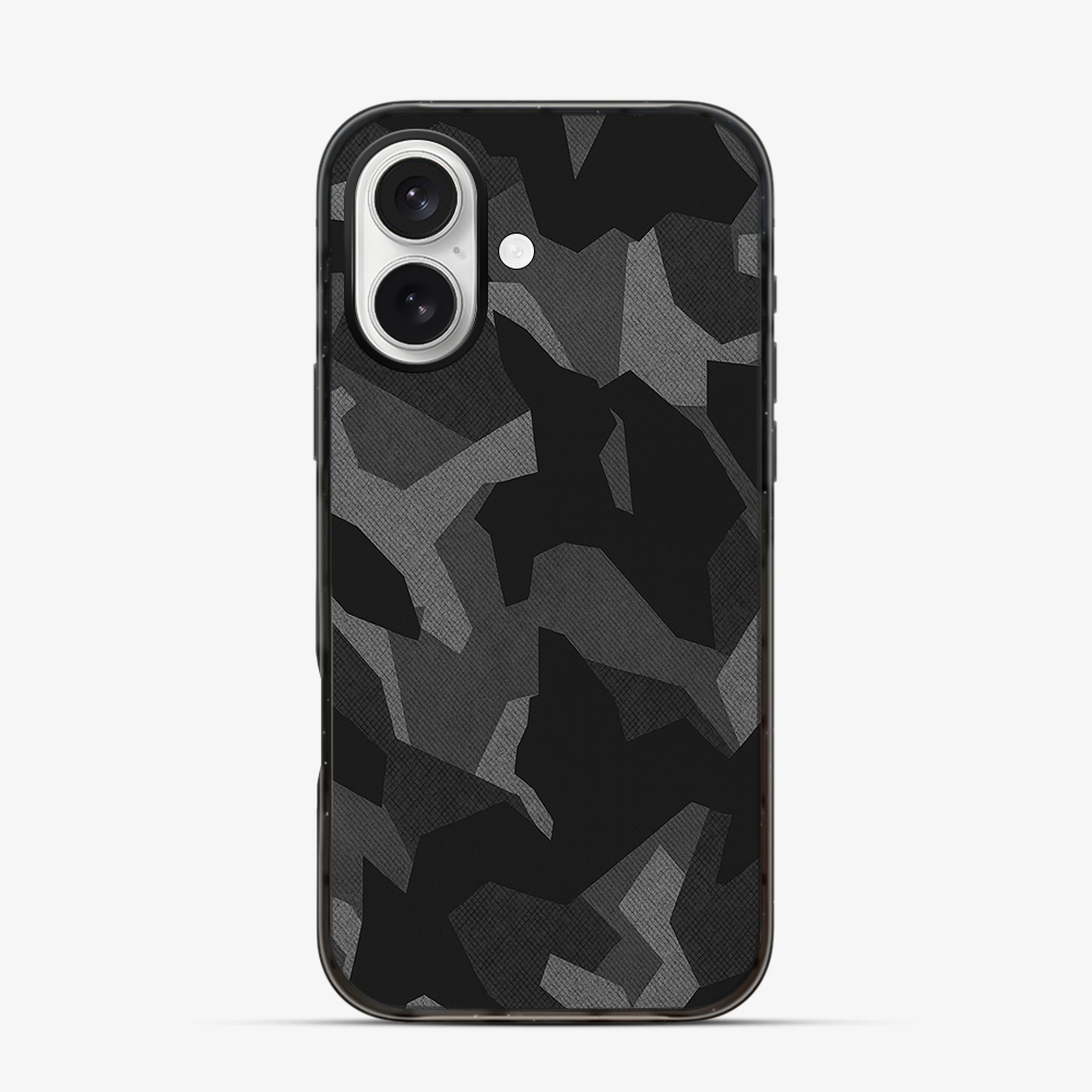 Night Black Camouflage iPhone 16 Case