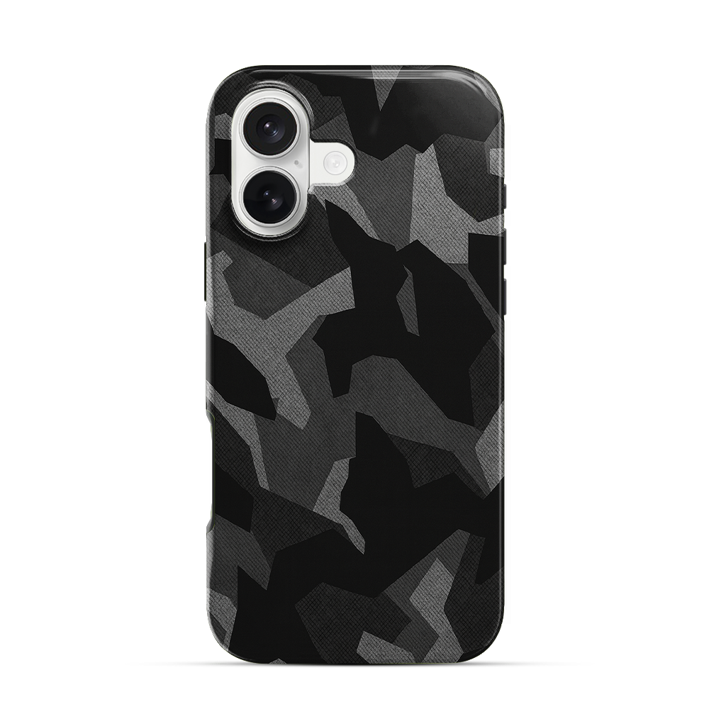 Night Black Camouflage iPhone 16 Case