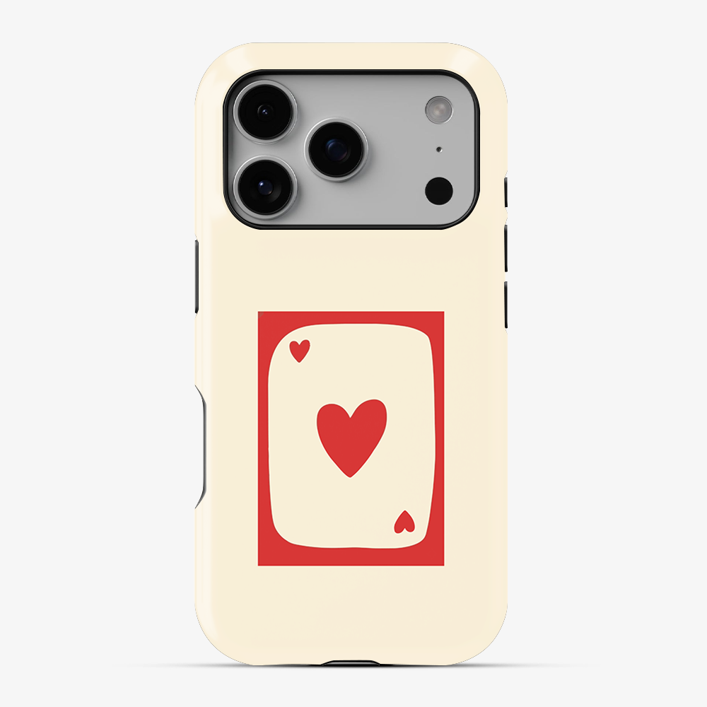 Beige Heart Card Phone Case