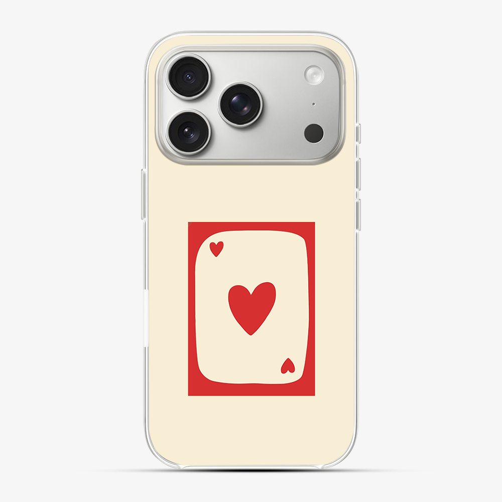 Beige Heart Card Phone Case