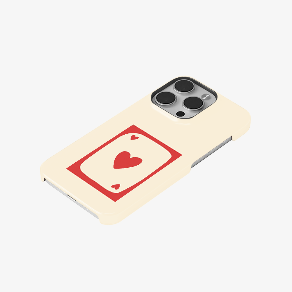 Beige Heart Card Phone Case