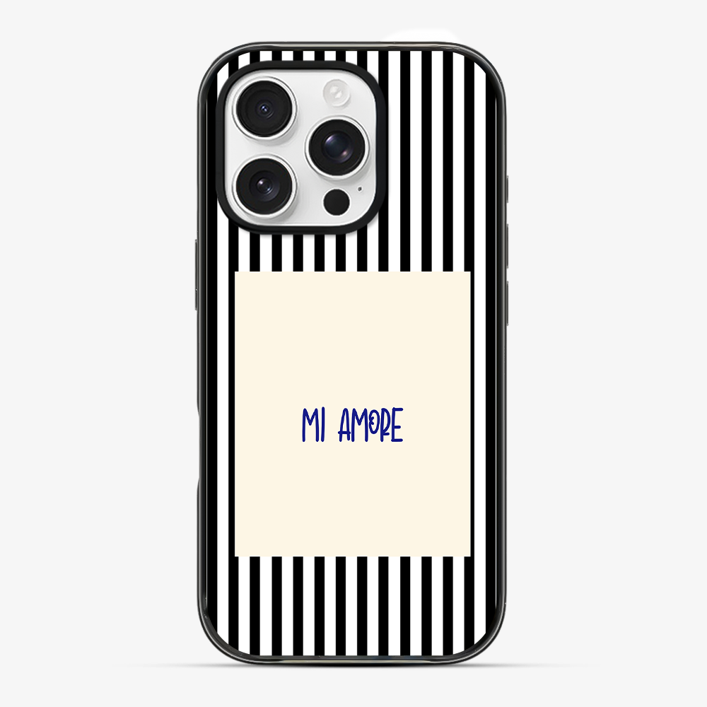 Mi Amore Black Phone Case Clear Silicone Case