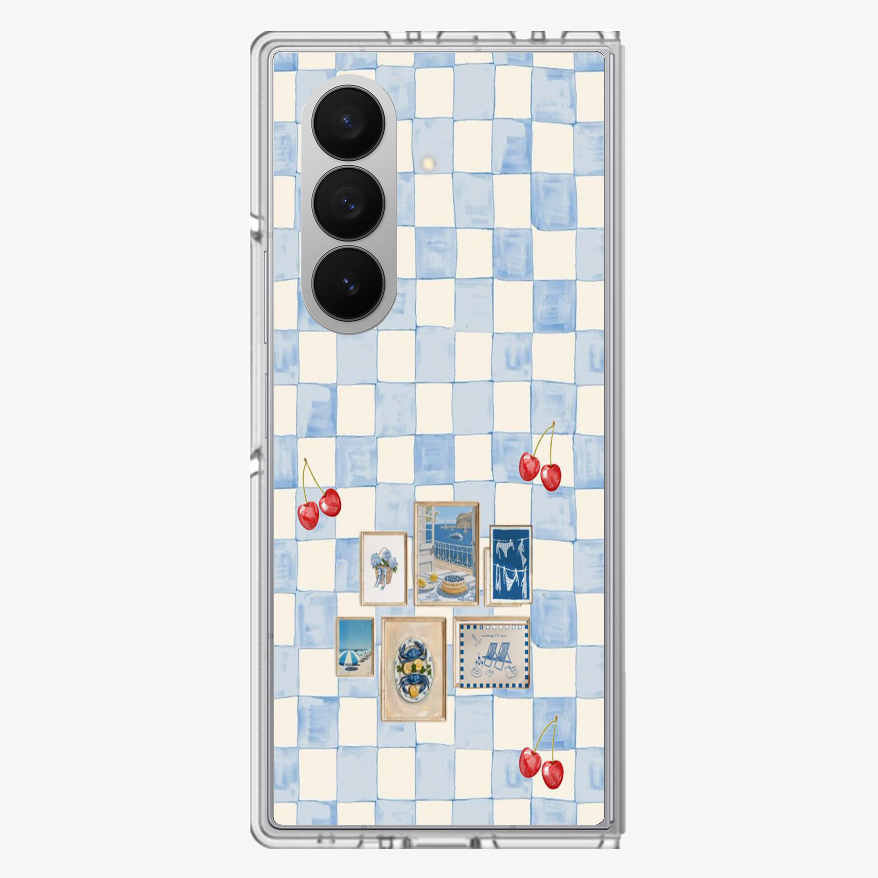 Sea Side Checker Samsung Z Fold Phone Case