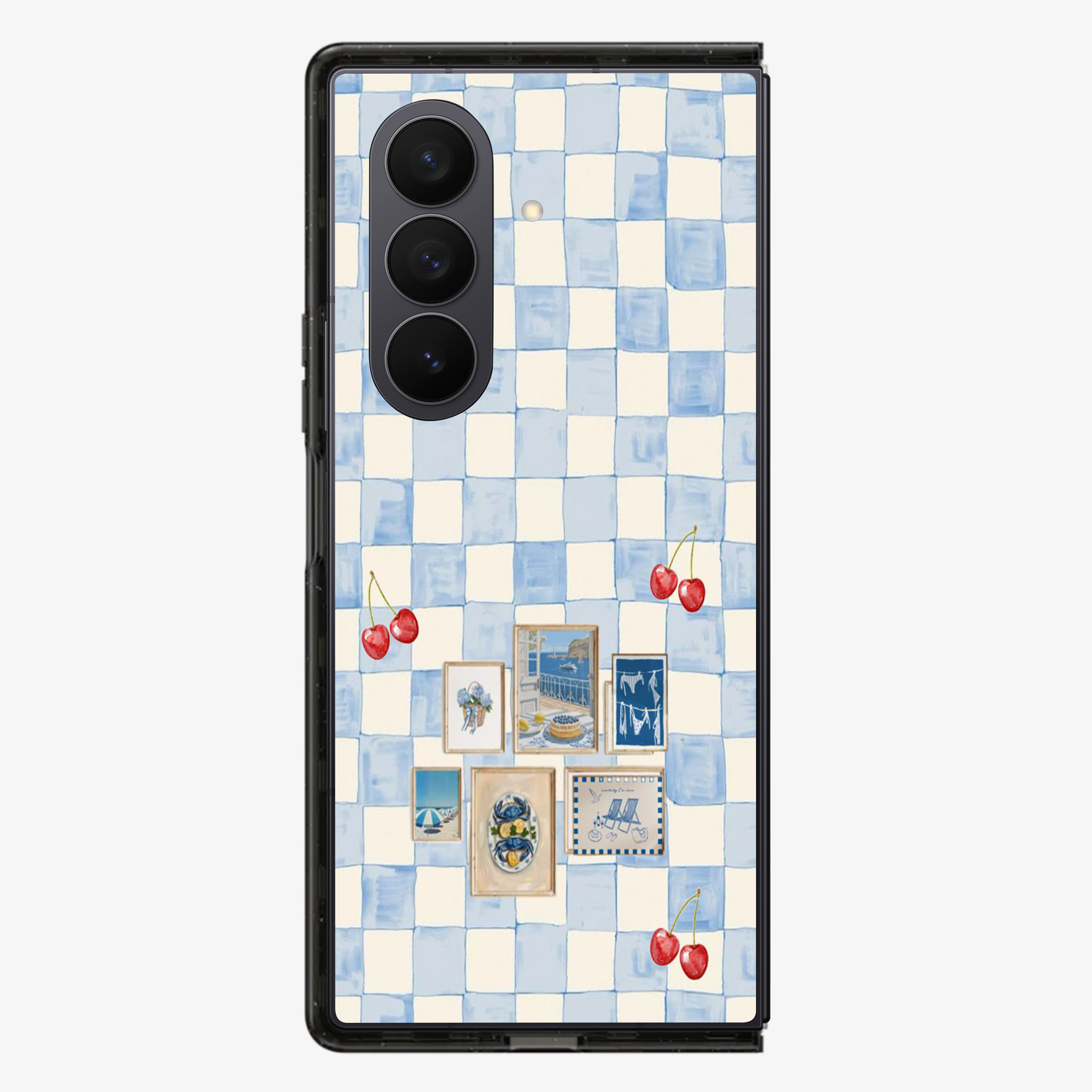 Sea Side Checker Samsung Z Fold Phone Case