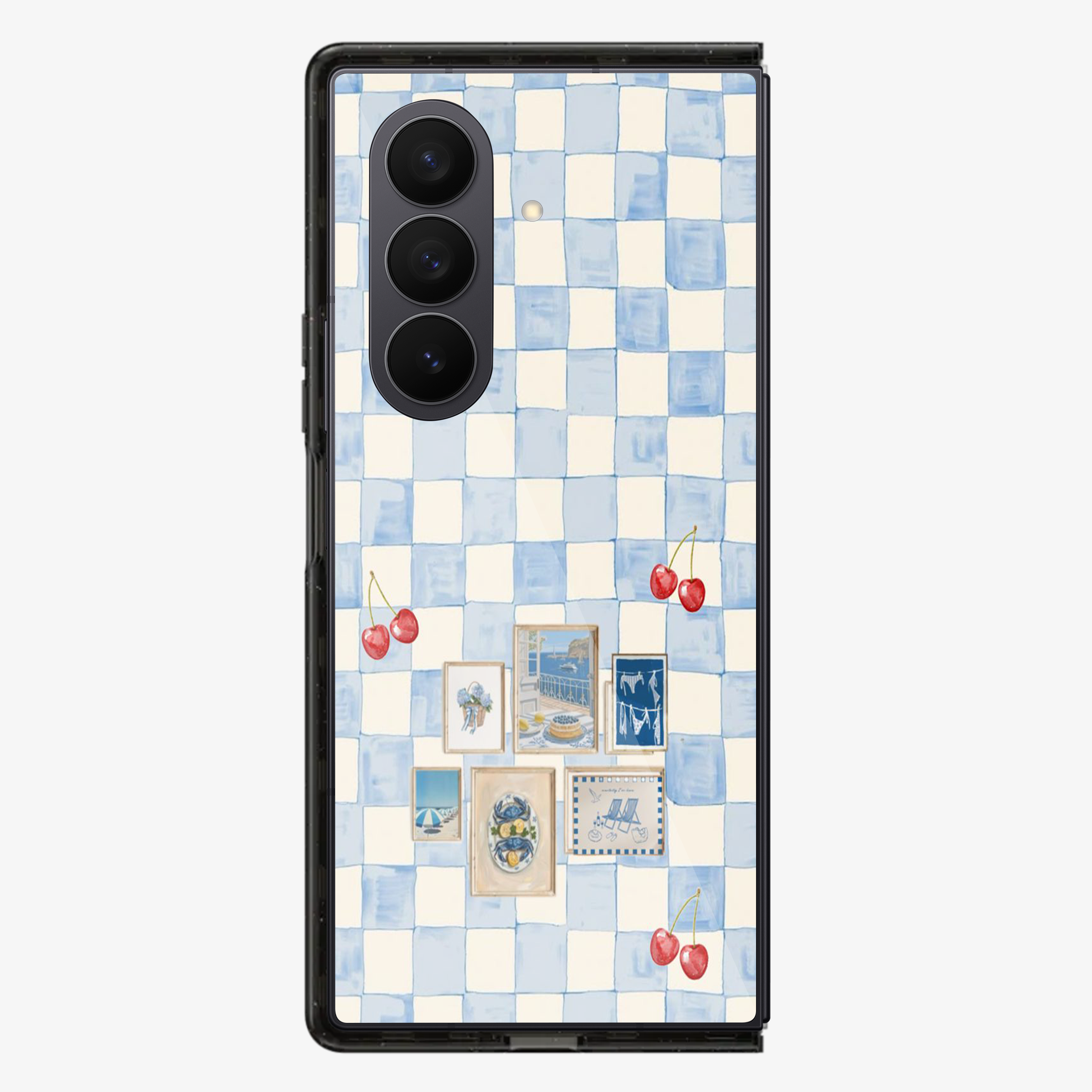 Sea Side Checker Samsung Z Fold Phone Case