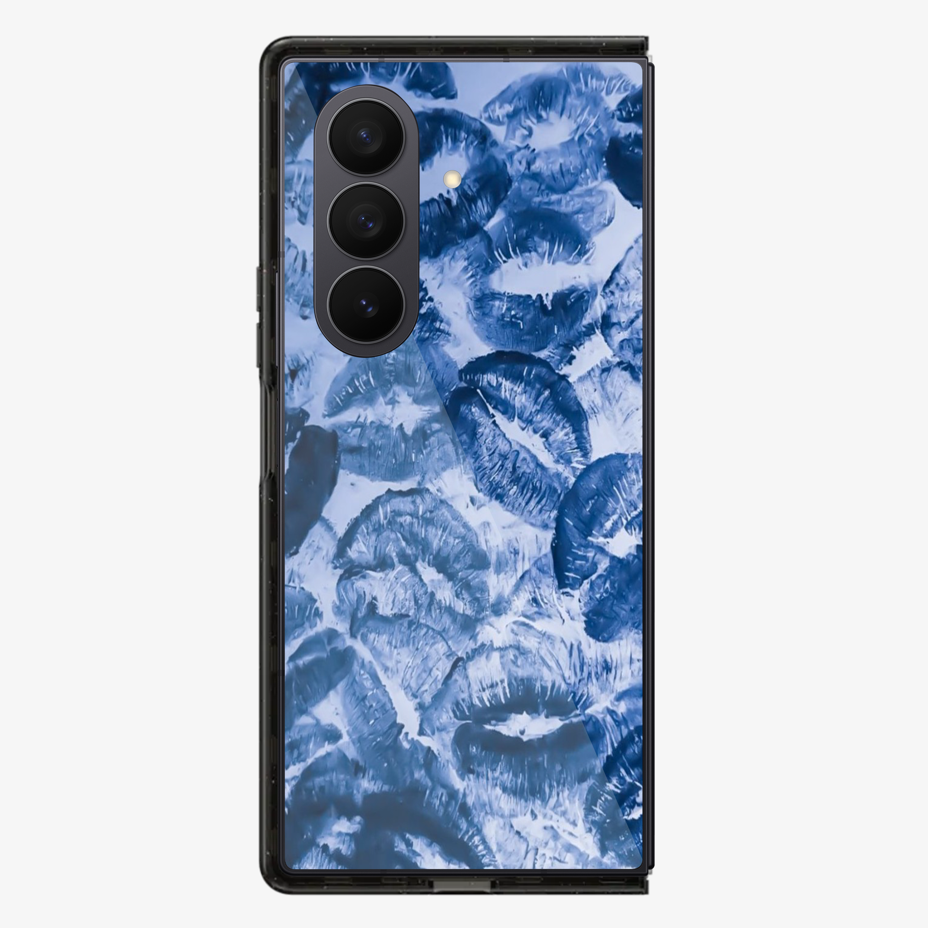Blue Lips Pattern Samsung Z Fold Phone Case