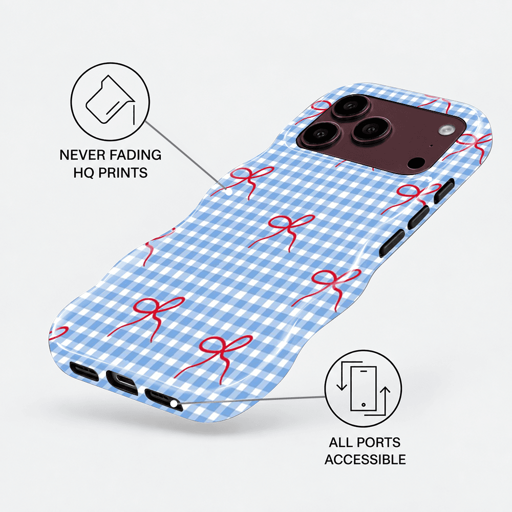 Blue Daisy Check Wavy Phone Case
