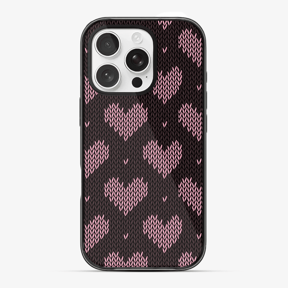 Knitted Hearts Pattern Phone Case