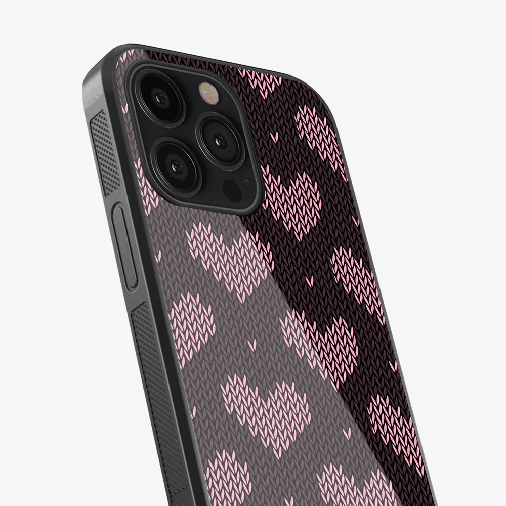 Knitted Hearts Pattern Phone Case