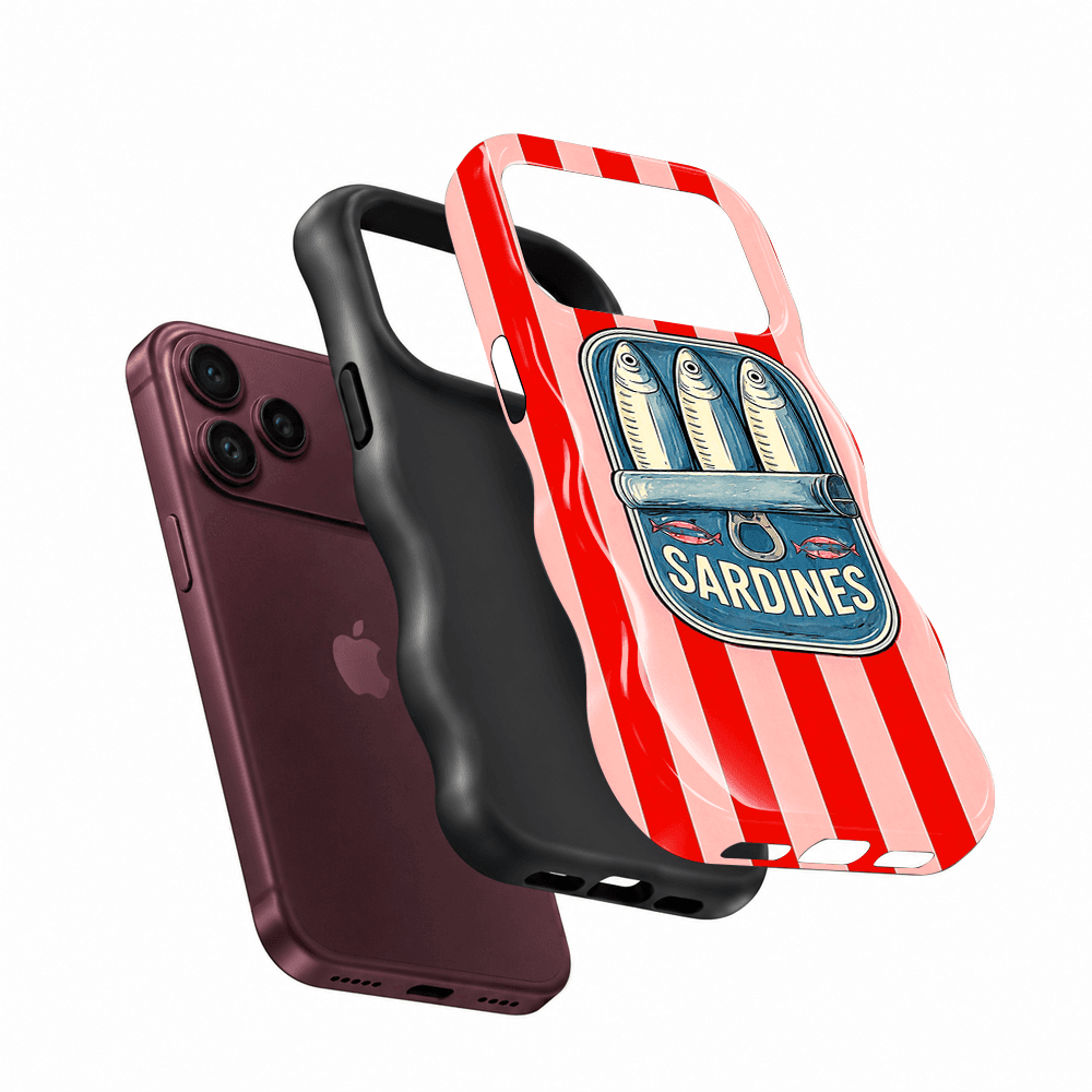 Red Sardines Wavy Phone Case