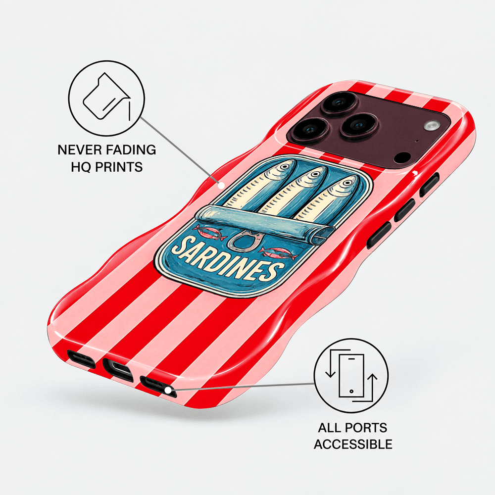 Red Sardines Wavy Phone Case