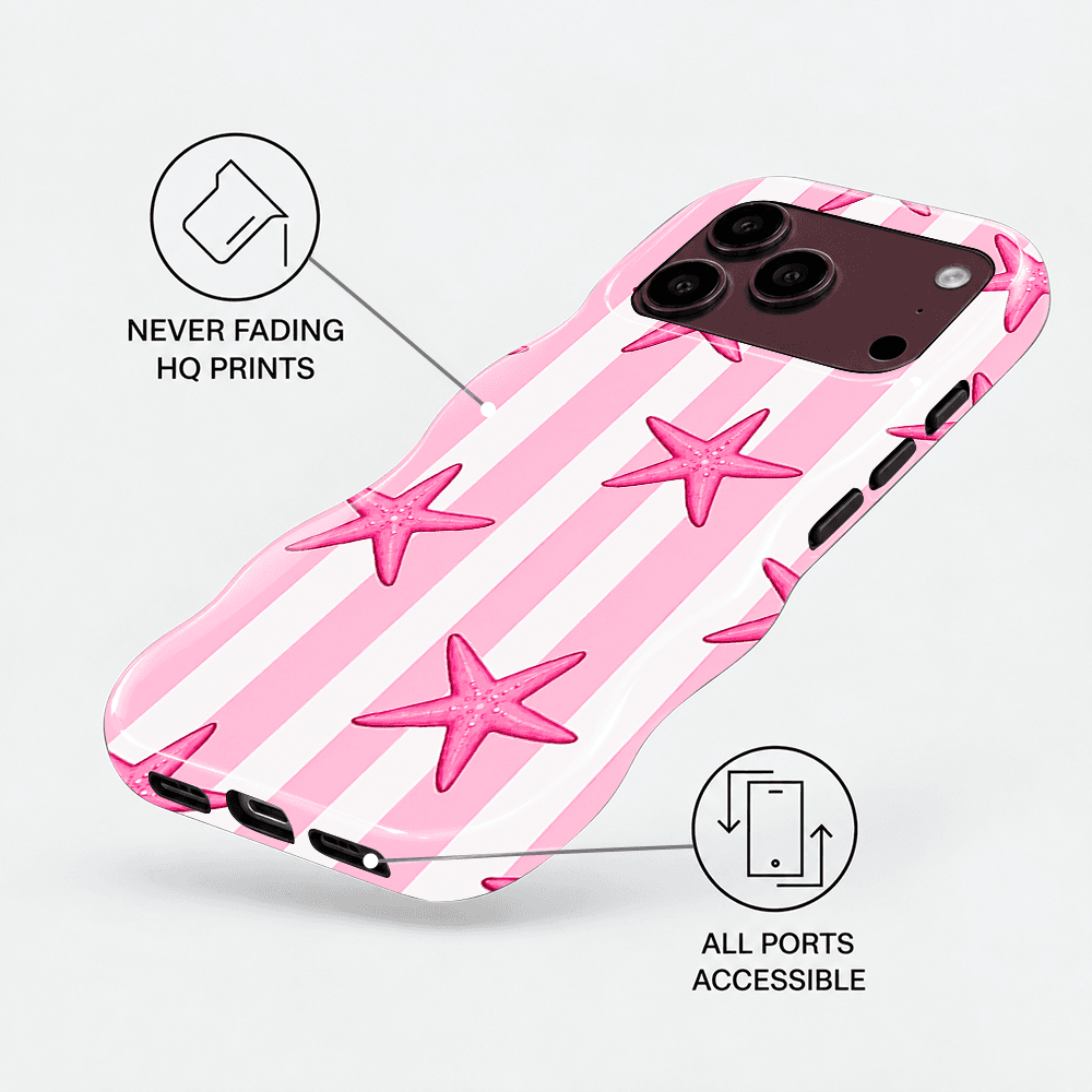 Pink Starfish Wavy Phone Case