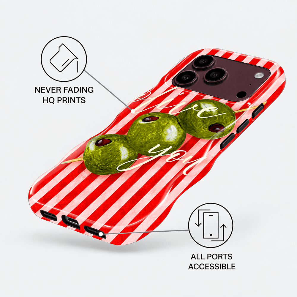 Red Stripe Fruit Wavy Phone Case