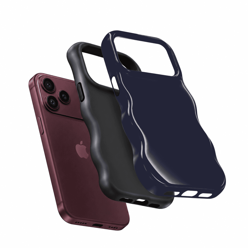 Midnight Navy Wavy Phone Case