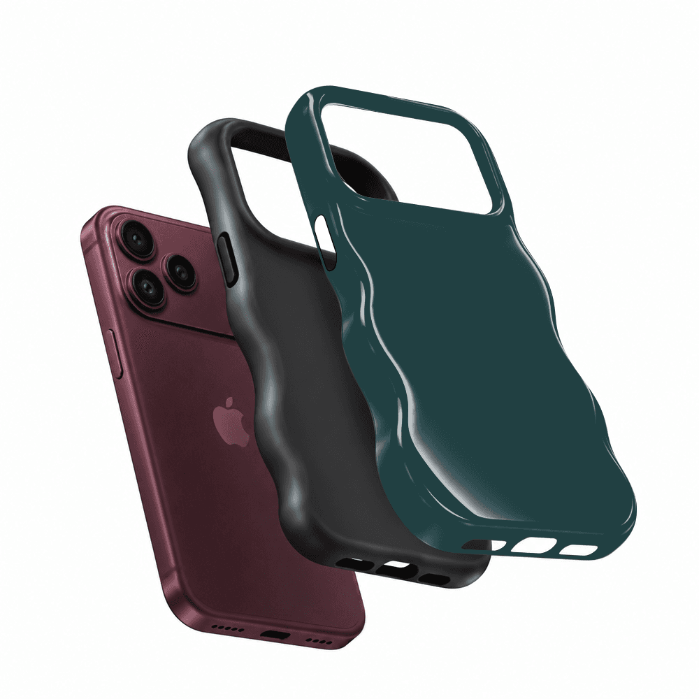 Deep Teal Wavy Phone Case