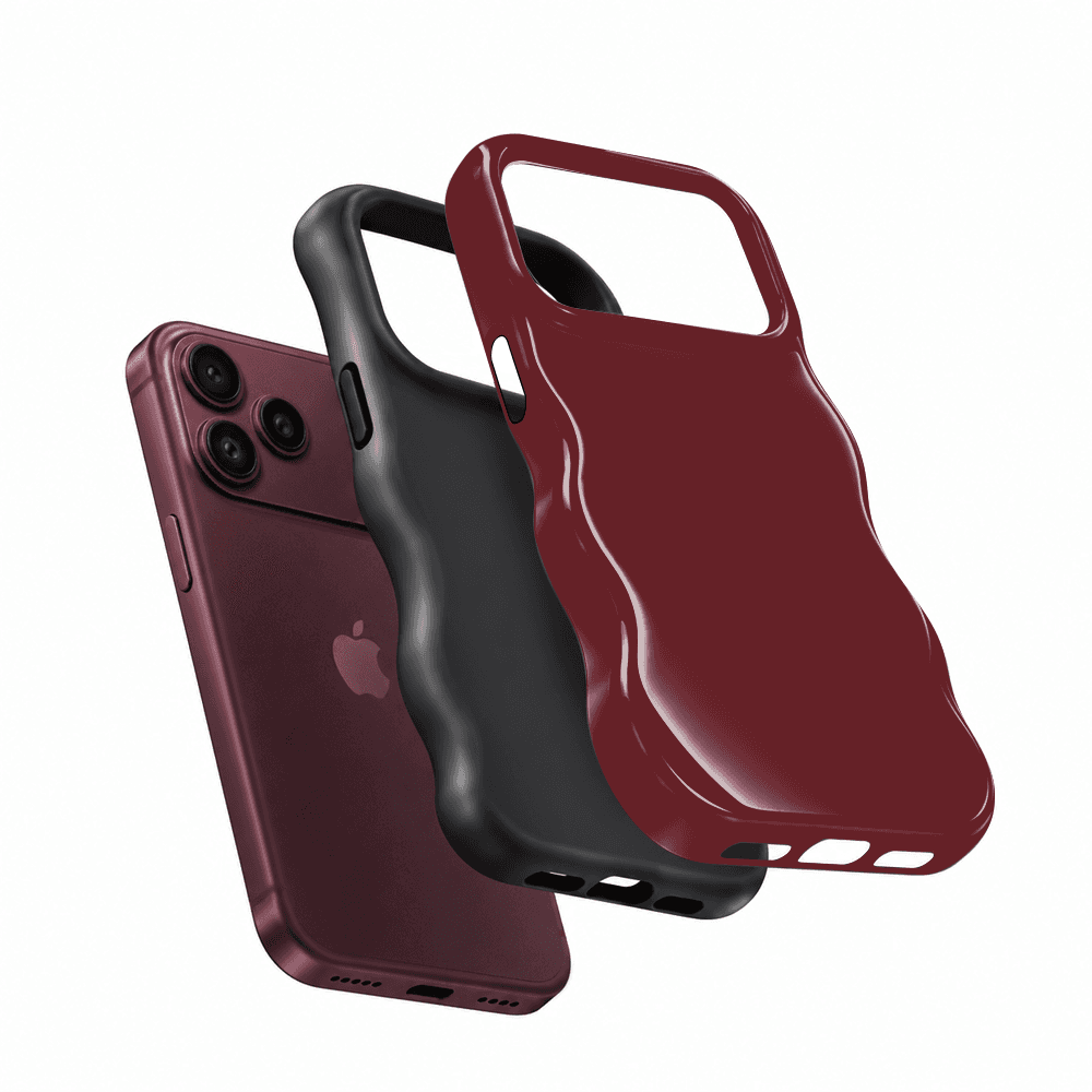 Burgundy Wavy Phone Case