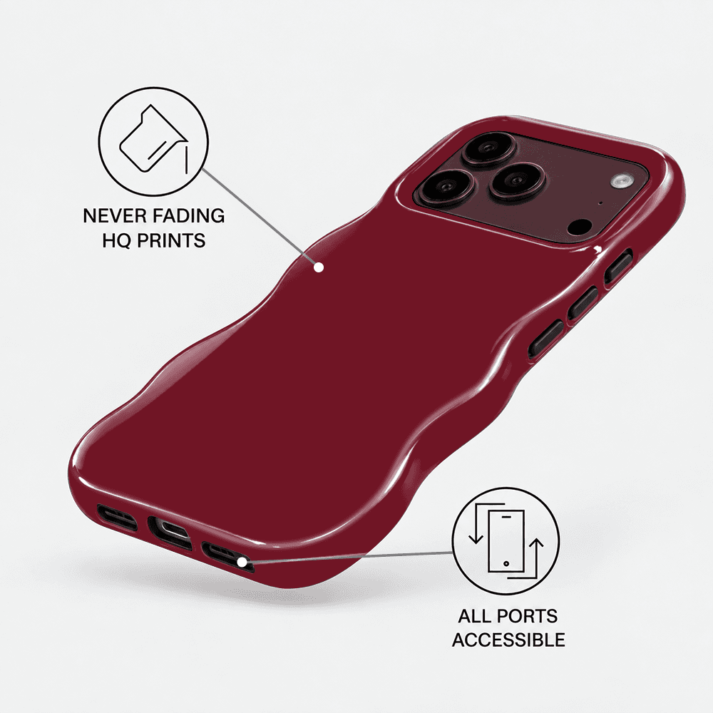 Burgundy Wavy Phone Case