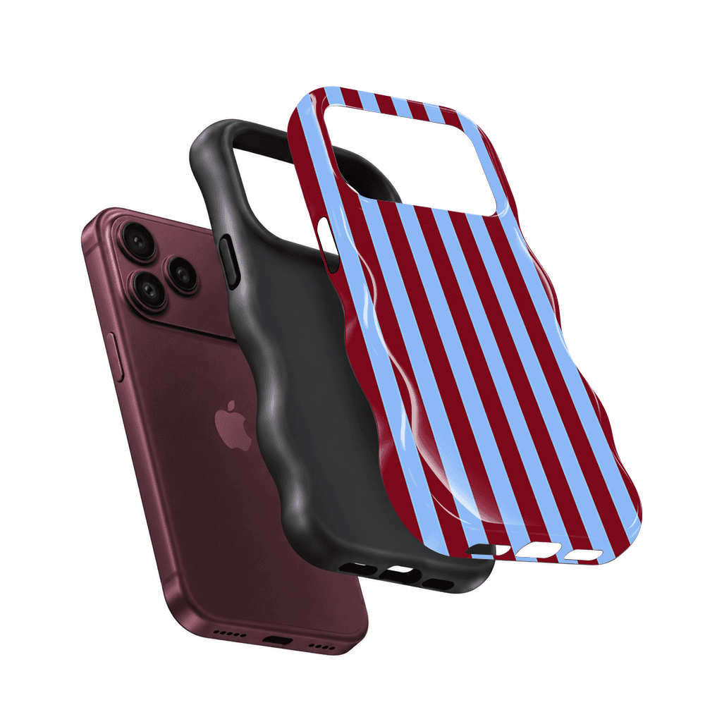 Red Blue Stripe Wavy Phone Case