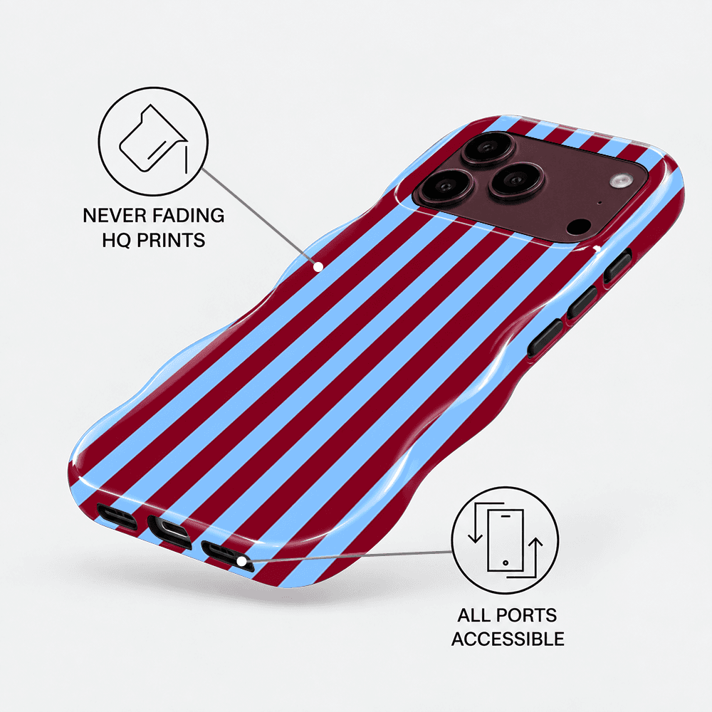 Red Blue Stripe Wavy Phone Case