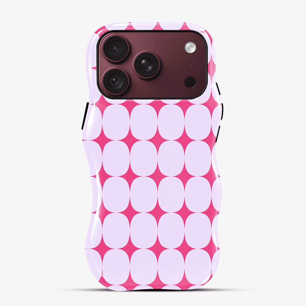 Pink White Geometric Wavy Phone Case