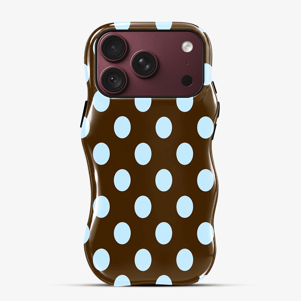 Black Blue Polka Dot Wavy Phone Case