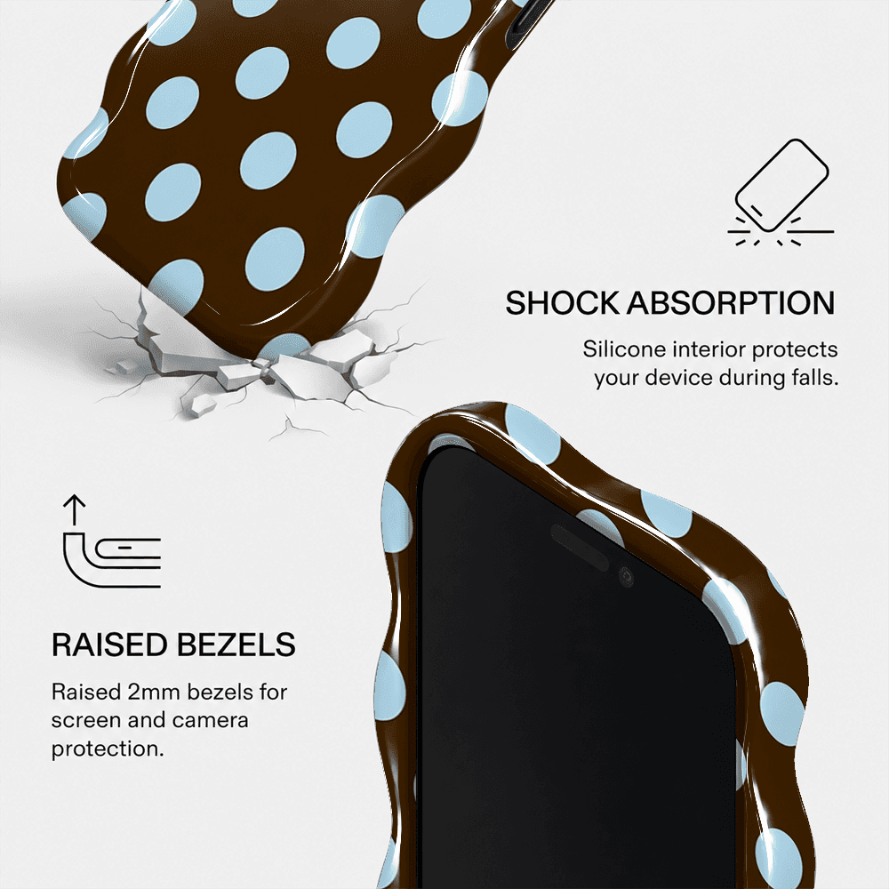 Black Blue Polka Dot Wavy Phone Case