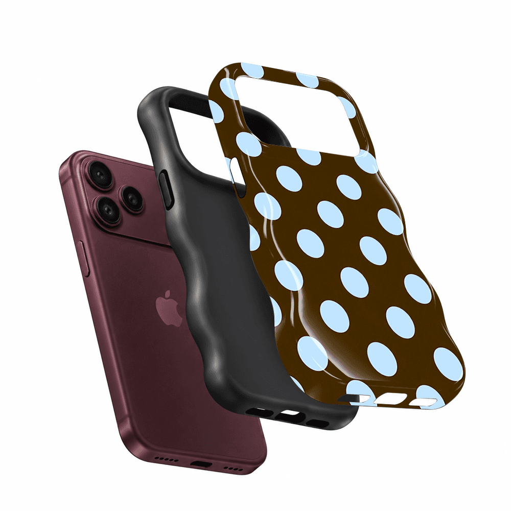 Black Blue Polka Dot Wavy Phone Case