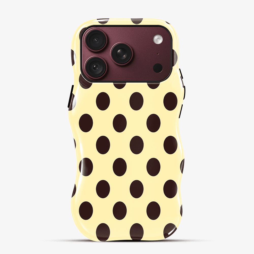 Cream Brown Polka Dot Wavy Phone Case