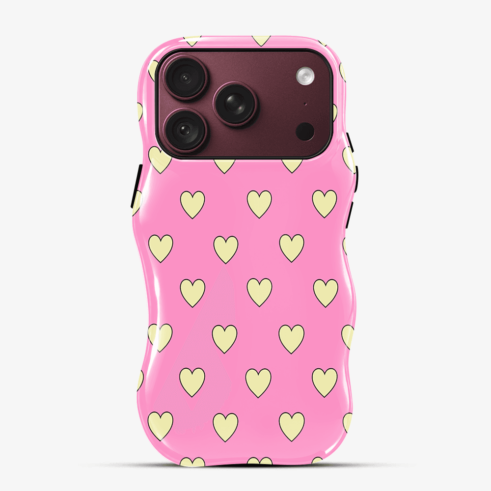 Pink Green Heart Wavy Phone Case