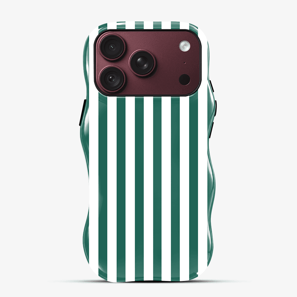 Green White Stripe Wavy Phone Case