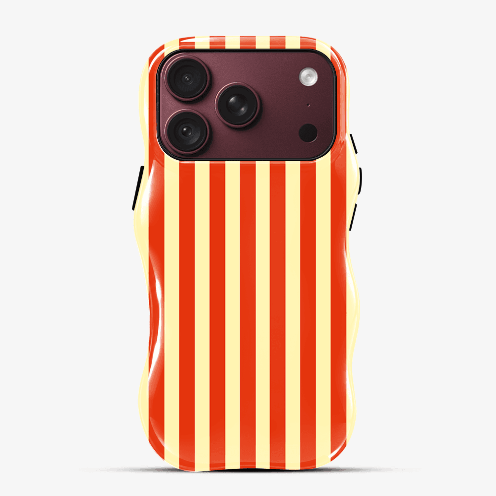 Orange Red Stripe Wavy Phone Case
