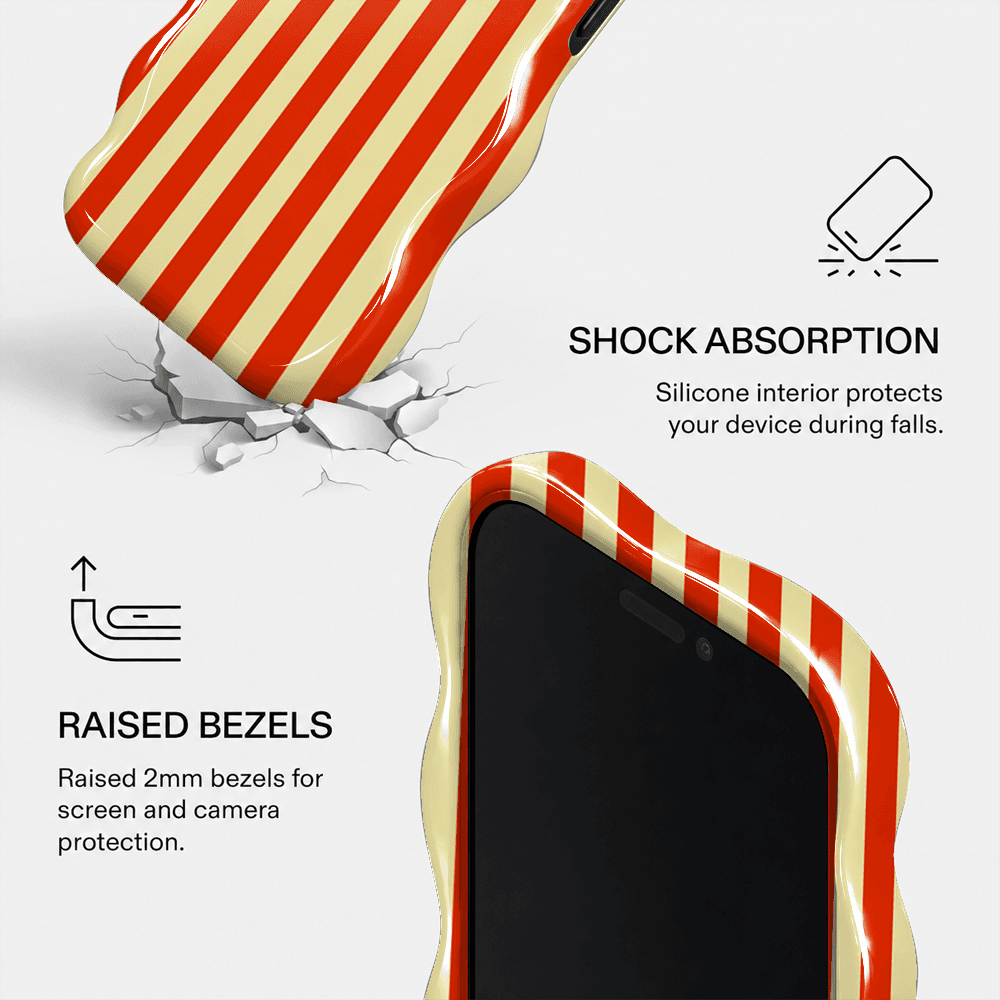 Orange Red Stripe Wavy Phone Case