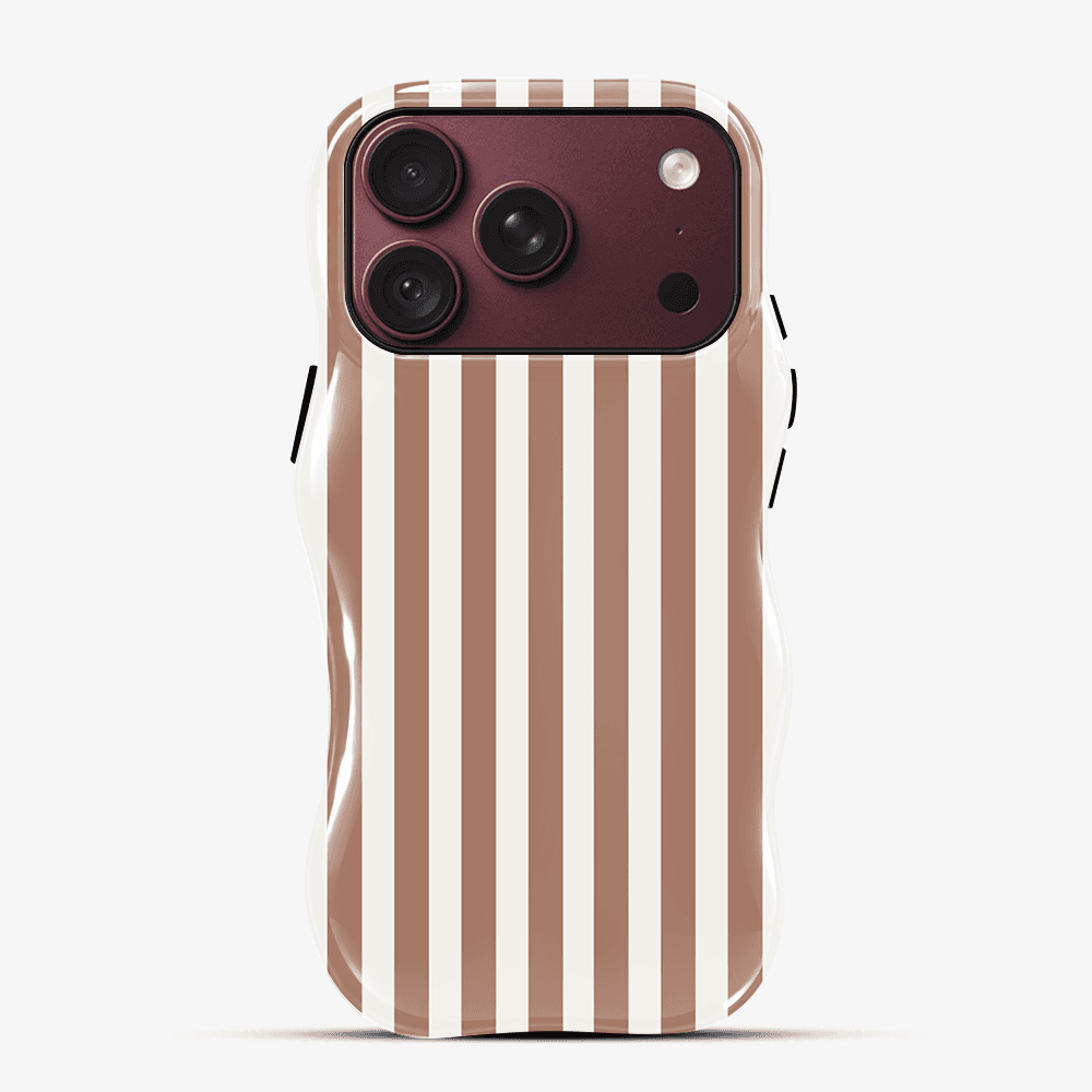 Brown Cream Stripe Wavy Phone Case