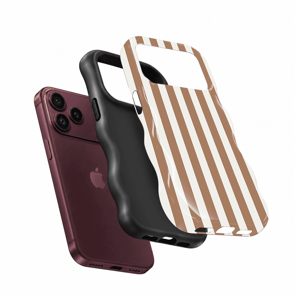 Brown Cream Stripe Wavy Phone Case