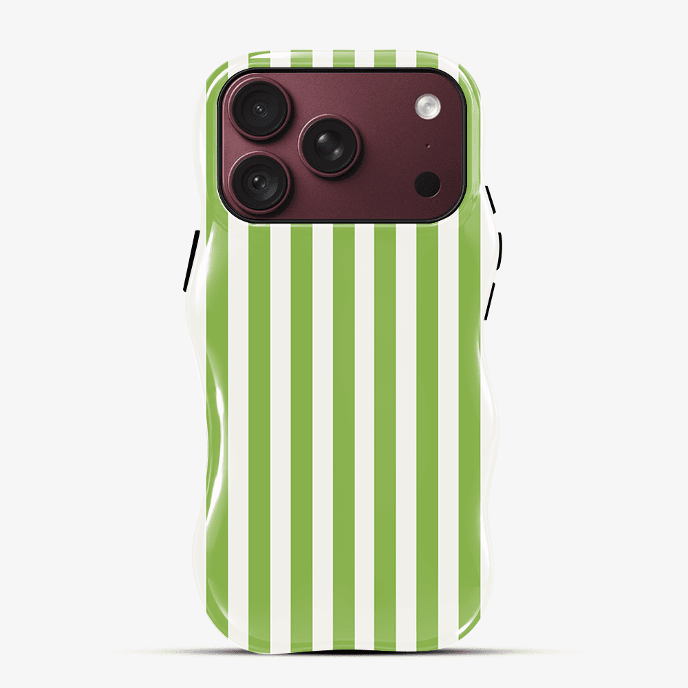 Lime Green Stripe Wavy Phone Case