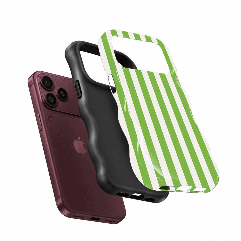 Lime Green Stripe Wavy Phone Case