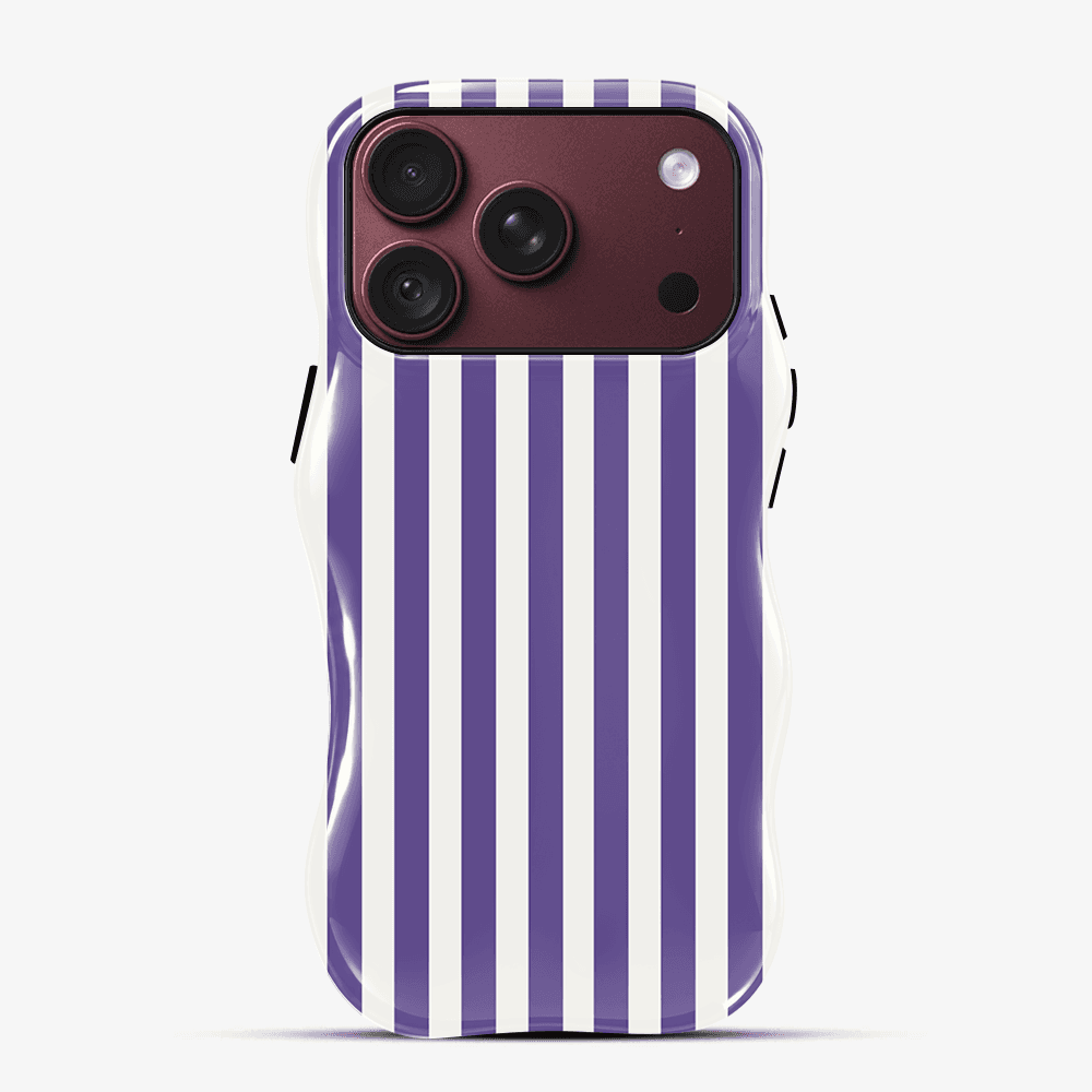 Purple White Stripe Wavy Phone Case