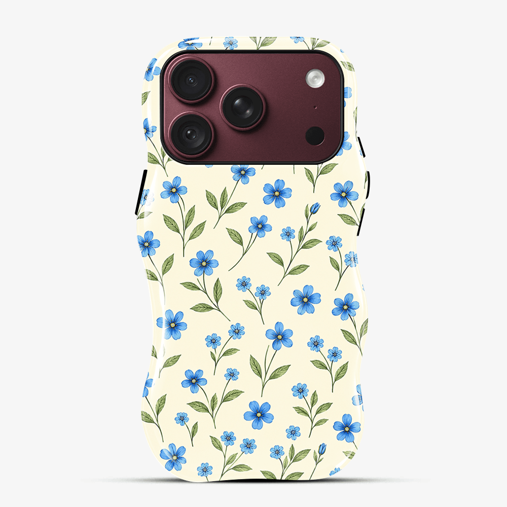 Blue Green Floral Wavy Phone Case