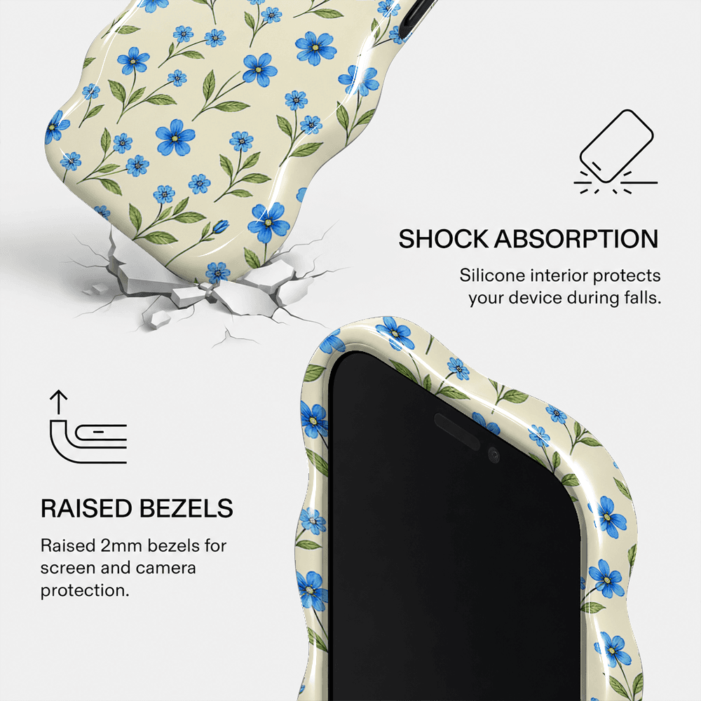 Blue Green Floral Wavy Phone Case