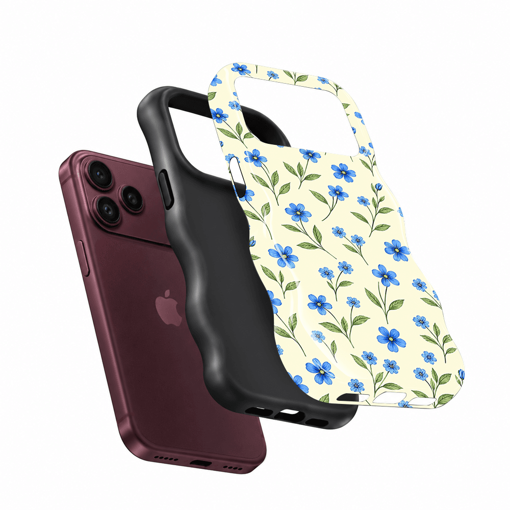 Blue Green Floral Wavy Phone Case