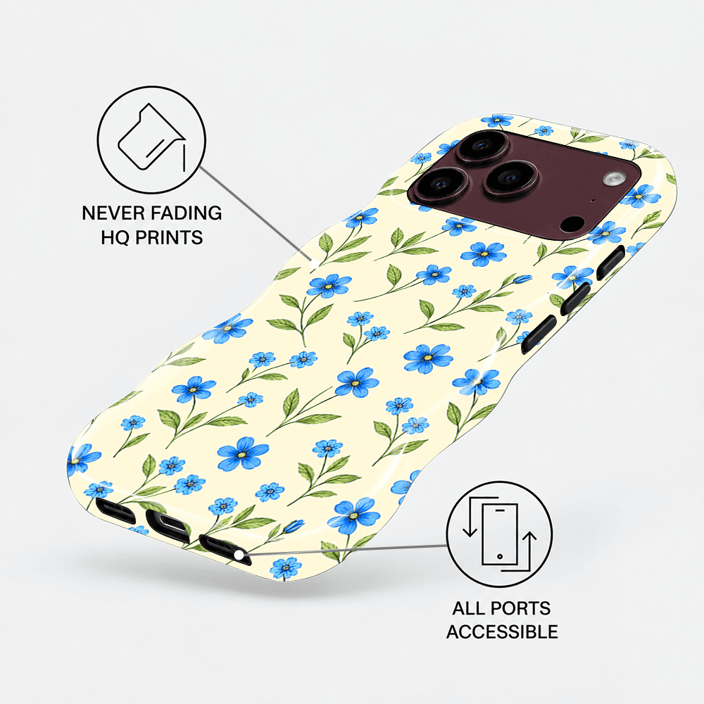 Blue Green Floral Wavy Phone Case