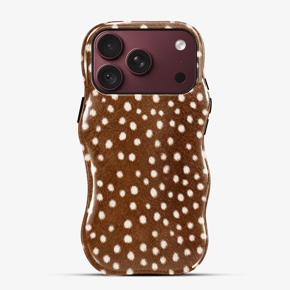 Brown White Polka Dot Wavy Phone Case