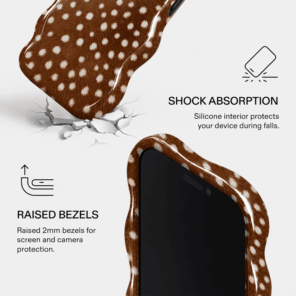 Brown White Polka Dot Wavy Phone Case