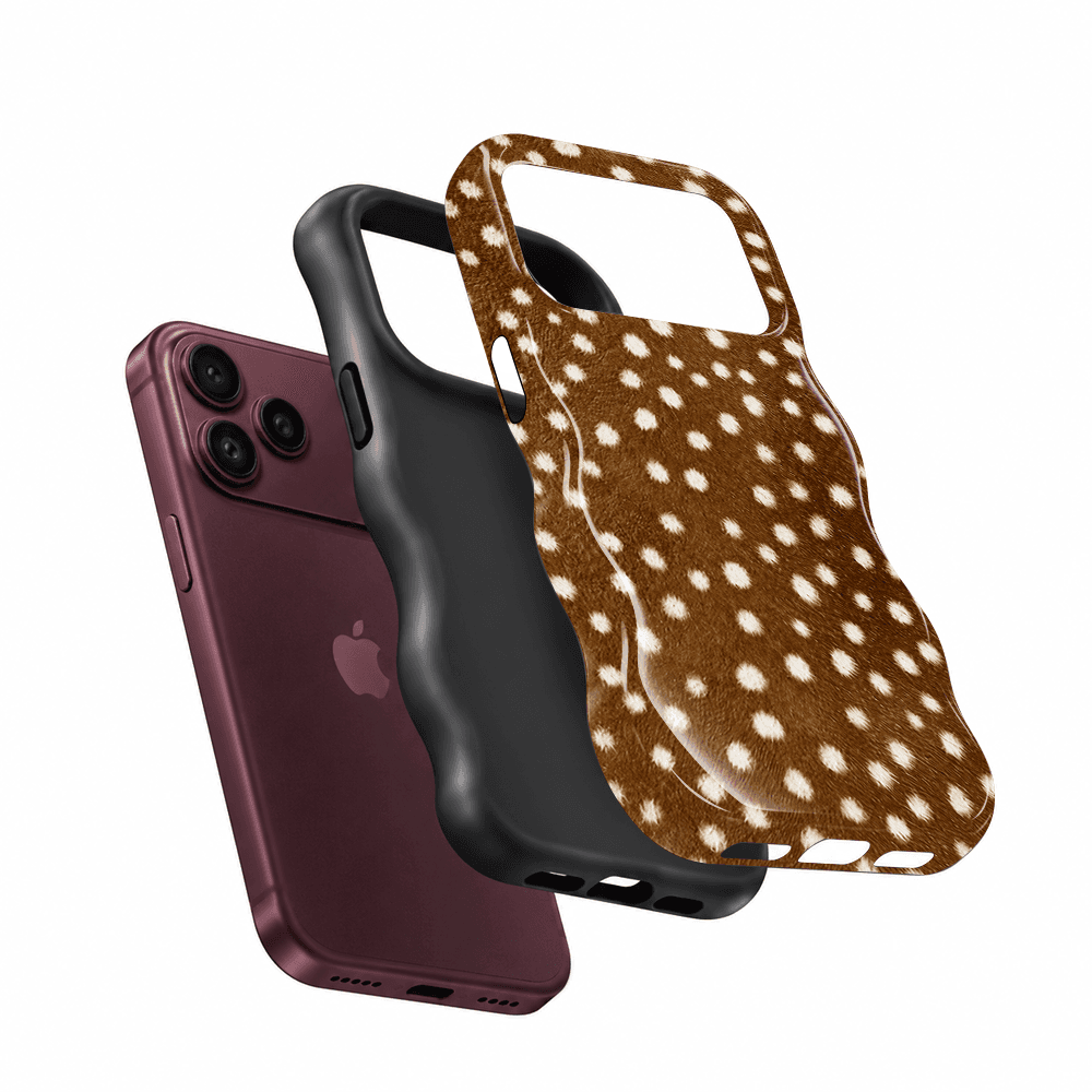 Brown White Polka Dot Wavy Phone Case