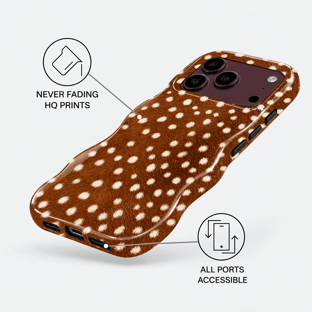 Brown White Polka Dot Wavy Phone Case
