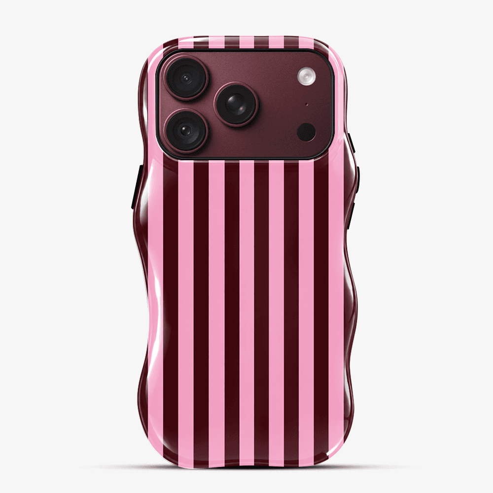Pink Burgundy Stripe Wavy Phone Case