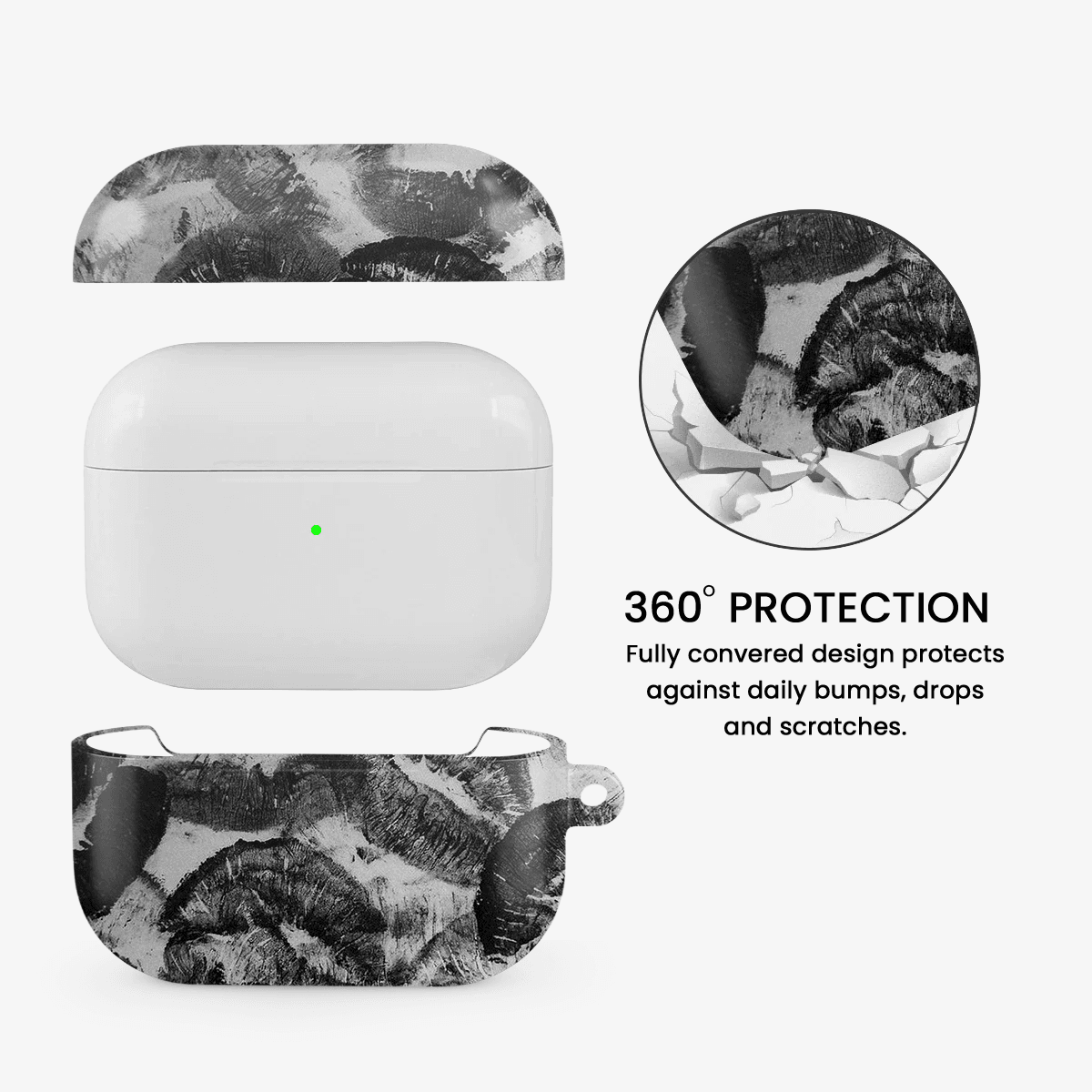 Black Lips Pattern Airpods Case